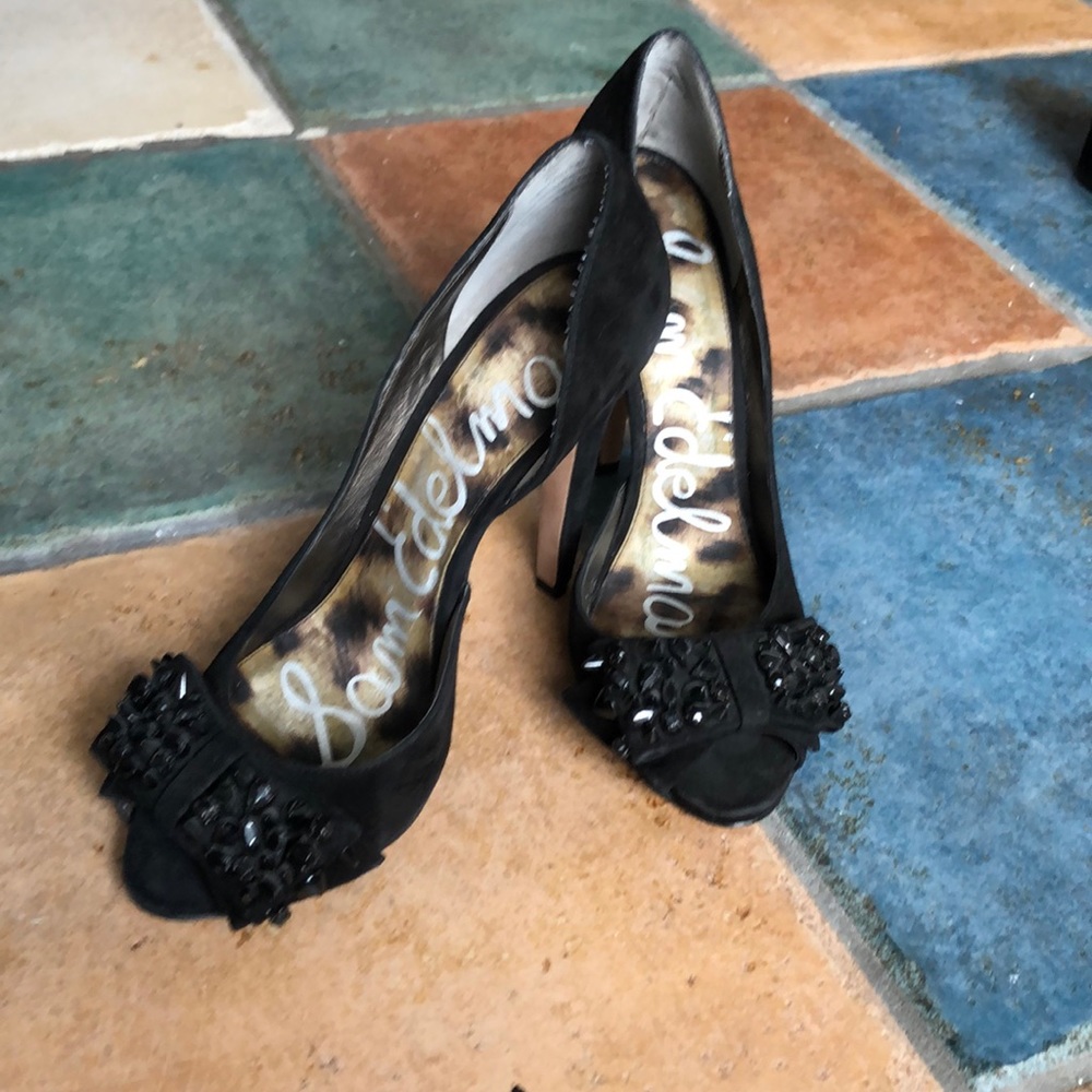 Sam Edelman spikey peep toe pumps